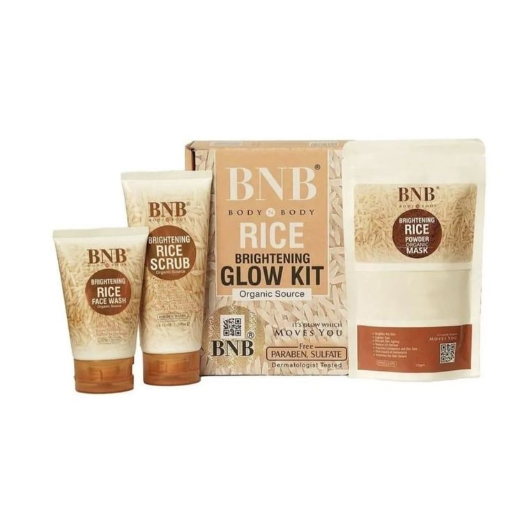 BNB Rice Brightening Glow Kit ā 3-in-1 Face Wash, Scrub & Mask | Clear, Radiant & Glowing Skin