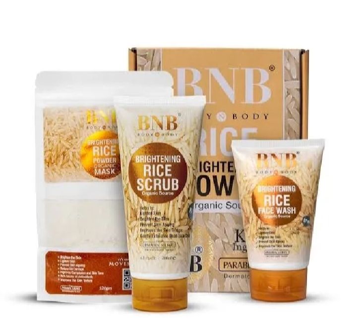 BNB Rice Brightening Glow Kit ā 3-in-1 Face Wash, Scrub & Mask | Clear, Radiant & Glowing Skin