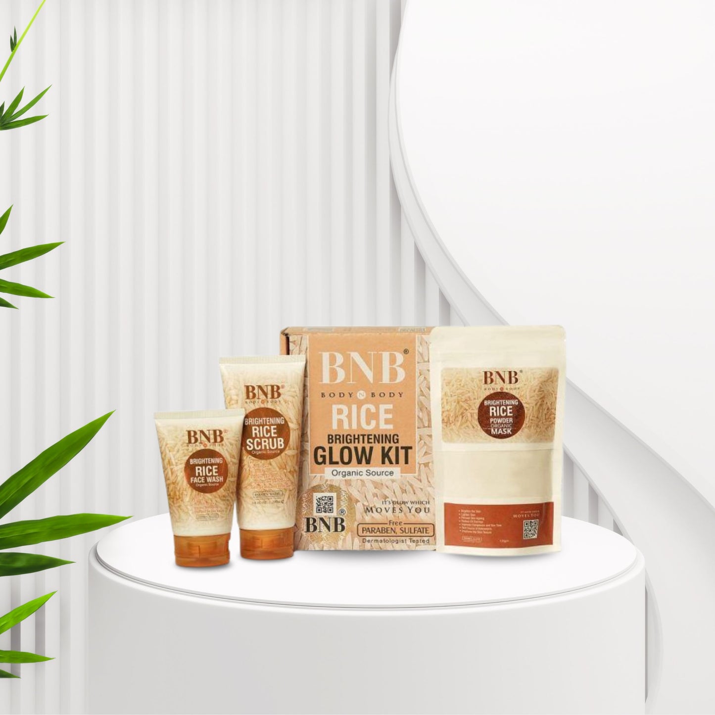 BNB Rice Brightening Glow Kit ā 3-in-1 Face Wash, Scrub & Mask | Clear, Radiant & Glowing Skin