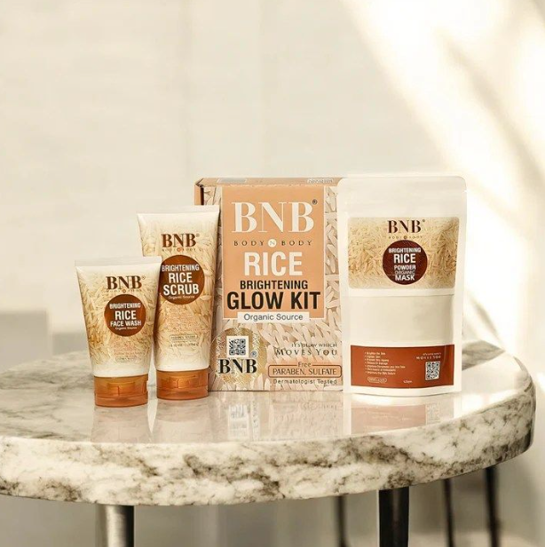 BNB Rice Brightening Glow Kit ā 3-in-1 Face Wash, Scrub & Mask | Clear, Radiant & Glowing Skin
