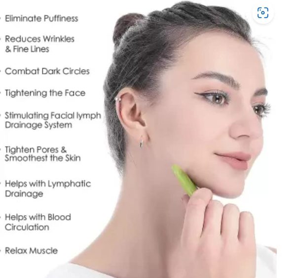 Flawless Jade Roller with Stone (Marble) | Natural Facial Roller & Massager | Anti-Aging Beauty Tool