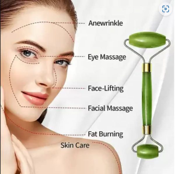 Flawless Jade Roller with Stone (Marble) | Natural Facial Roller & Massager | Anti-Aging Beauty Tool