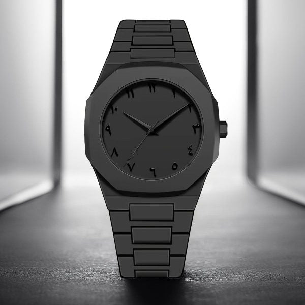 Full Black Aura Quartz Watch | Premium Lightweight Analog Watch for Men & Boys – Stylish Casual Fiber Body