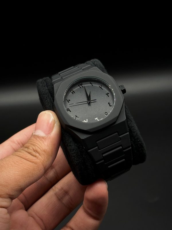 Full Black Aura Quartz Watch | Premium Lightweight Analog Watch for Men & Boys – Stylish Casual Fiber Body