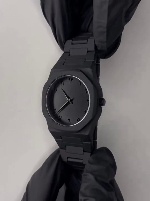Full Black Aura Quartz Watch | Premium Lightweight Analog Watch for Men & Boys – Stylish Casual Fiber Body