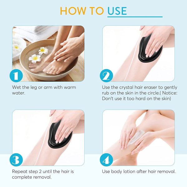Crystal Hair Removal Epilator | Painless Glass Exfoliator Tool for Smooth Skin | Waterproof & Reusable