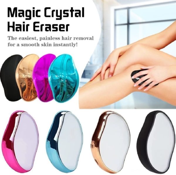 Crystal Hair Removal Epilator | Painless Glass Exfoliator Tool for Smooth Skin | Waterproof & Reusable