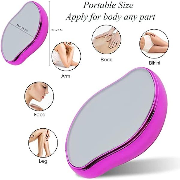 Crystal Hair Removal Epilator | Painless Glass Exfoliator Tool for Smooth Skin | Waterproof & Reusable