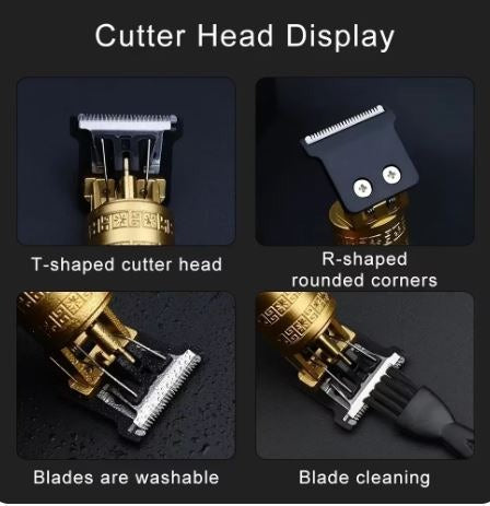 Vintage T9 Hair Trimmer for Men | Professional Metal Body Beard & Hair Clipper | USB Rechargeable Shaver