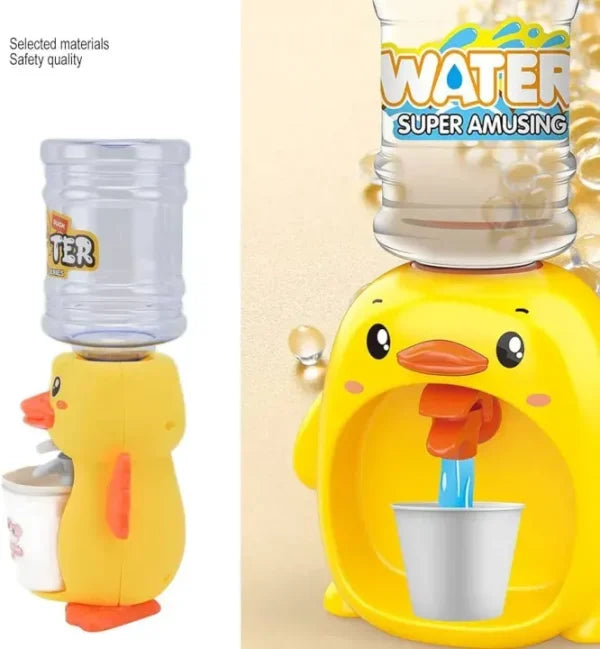 Mini Duck Water Dispenser Toy β Cute Yellow Duck Design, Battery Operated Kids Pretend Play Fountain with Cups