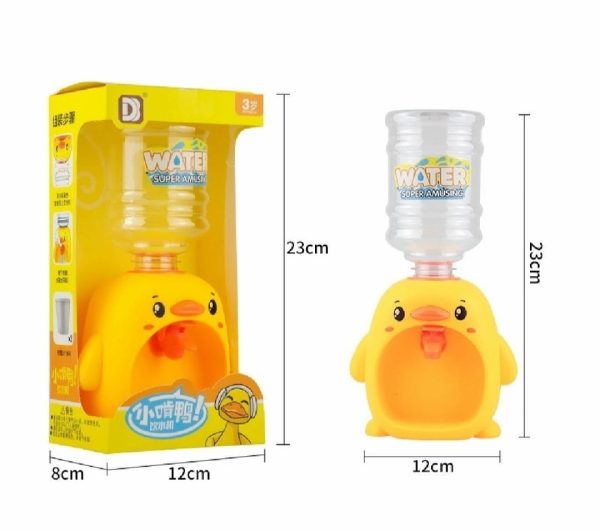 Mini Duck Water Dispenser Toy β Cute Yellow Duck Design, Battery Operated Kids Pretend Play Fountain with Cups