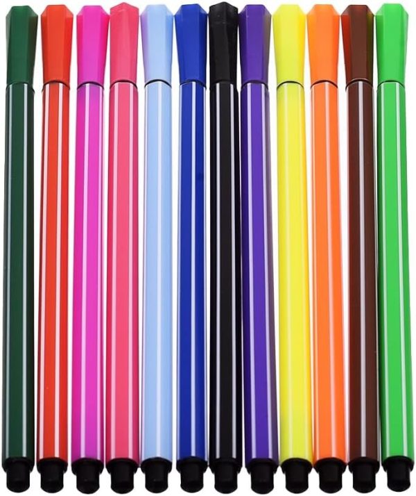 Set of 12 Flomaster Colors – Kids Drawing & Coloring Markers | Yellow Bird Design