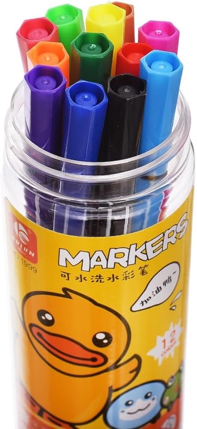 Set of 12 Flomaster Colors – Kids Drawing & Coloring Markers | Yellow Bird Design