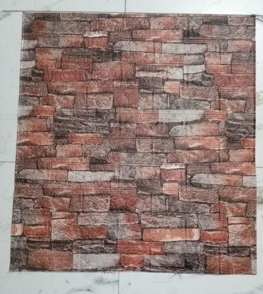 3D Wall Stickers Faux Brick Panels – White & Brown | Self-Adhesive Waterproof Wallpaper for Bedroom & Living Room (27x30 in)