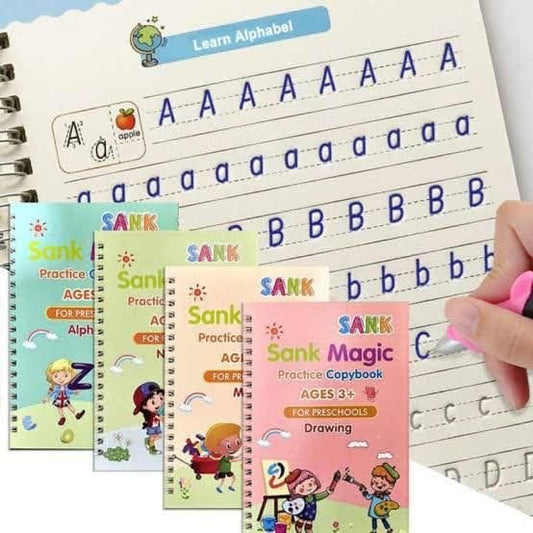 4 Books Magic Writing Set – Give Your Child the Confidence to Write, Learn & Shine Every Day 🌟