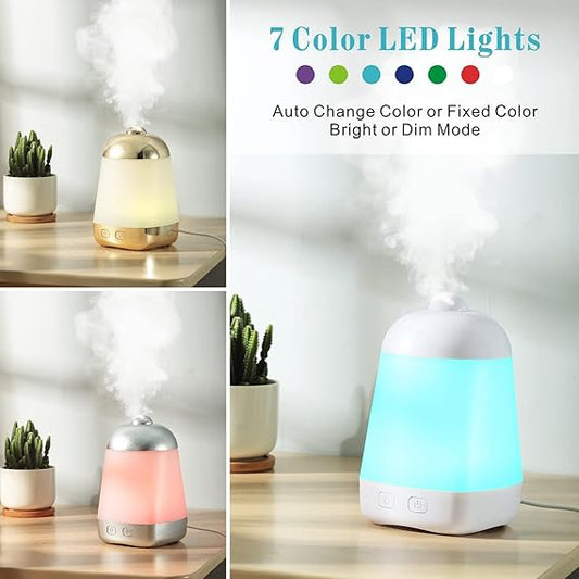 Cold Mist Aromatherapy Humidifier | 200ml Essential Oil Diffuser with LED Night Light for Home & Office