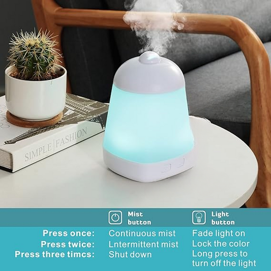 Cold Mist Aromatherapy Humidifier | 200ml Essential Oil Diffuser with LED Night Light for Home & Office