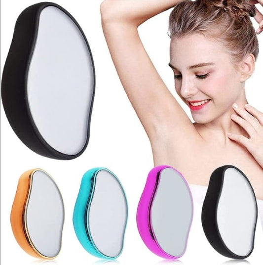 Crystal Hair Removal Epilator | Painless Glass Exfoliator Tool for Smooth Skin | Waterproof & Reusable