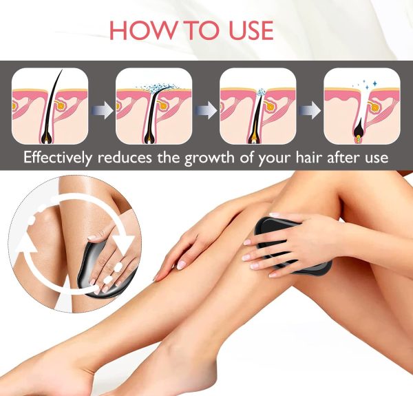 Crystal Hair Removal Epilator | Painless Glass Exfoliator Tool for Smooth Skin | Waterproof & Reusable