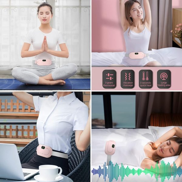 Menstrual Heating Pad | Portable Period Pain Relief Belt with Heat & Massage | Cramp Relief Device for Women