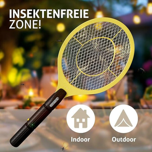 Electric Mosquito Killer Racket 2 in 1 with LED Flashlight – Rechargeable, Safe & Portable (Random Color)