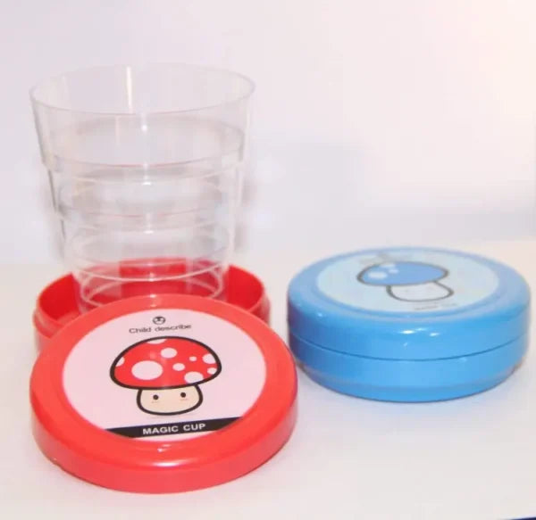 Pack of 2 Magic Folding Glass for Kids | Collapsible Travel Mug | Foldable Cup for Outdoor, Hiking & Snacks (Random Color)
