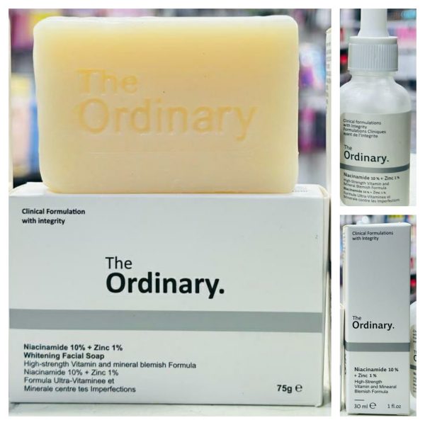 The Ordinary Deal | Niacinamide 10% + Zinc 1% Serum (30ml) + Niacinamide Whitening Facial Soap | Skincare Bundle